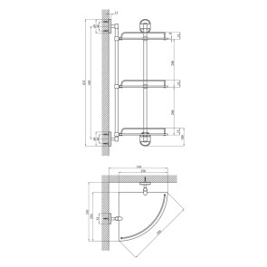 Полиця для ванної кімнати кутова Kroner KRM Elbe - ACG2907-3 №2