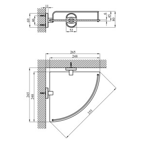 Полиця для ванної кімнати кутова Kroner KRM Elbe - ACG2921-1 №2