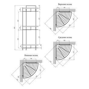 Полиця для ванної кімнати кутова Kroner KRM Rizze - ACC329-3 №2