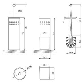 Йоржик для унітаза підлоговий Kroner KRM Rizze - ACC321-1 №2