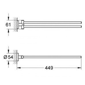 Двойной держатель для полотенец Grohe Essentials New 40371001 №2