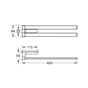 Двойной держатель для полотенец Grohe Selection Cube 40768000 №2