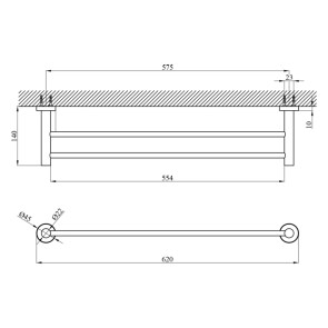 Полотенцедержатель Kroner KRP Edelstahl Klassisch - ESG3709 №2