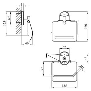 Тримач для туалетного паперу Kroner KRM Elbe - ACC2903 №2