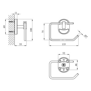 Тримач для туалетного паперу Kroner KRM Elbe - ACC2903-2 №2