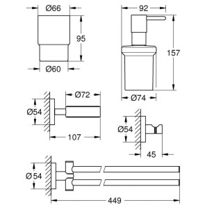 Набір аксесуарів 4 в 1 Grohe Essentials New 40846001 №2