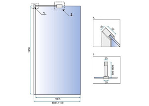 Душова Стінка REA Aero Хром 110 + EVO KPL-3021-08946 №7