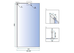 Душова Стінка REA Aero Хром 90 + EVO KPL-7553-08949 №7