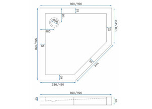 Душовий Піддон REA 90x90 Білий REA-K6522 №5