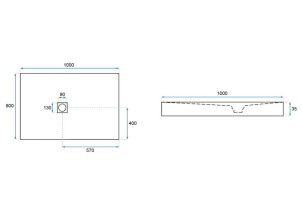 Душовий Піддон REA ROCK 80x100x3,5 Сірий REA-K4582 №8