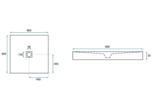 Душевой Поддон REA ROCK 90x90x3,5 REA-K4581 №7
