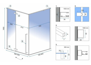 Душова Кабіна Fargo 80x100 Чорний Мат REA-K6950 №5