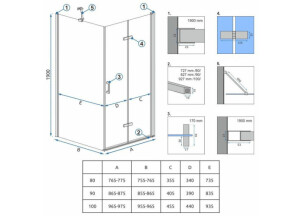 Душевая Кабина REA Molier Хром 90x80 KPL-8539-8534 №5