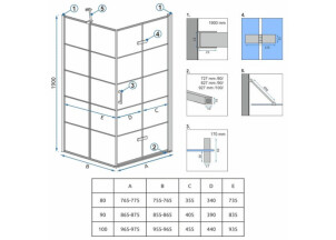 Душевая Кабина REA Molier Черный 80x90 KPL-8537-8531 №4