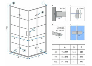 Душова Кабіна REA Molier Чорний Double 100x100 KPL-6963-6963 №4