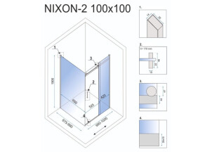 Душова Кабіна REA Nixon 100x100 L KPL-K5014-K5012 №7