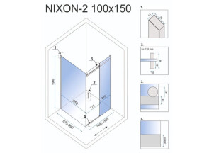 Душова Кабіна REA Nixon 100x150 L KPL-K5014-K5008 №7