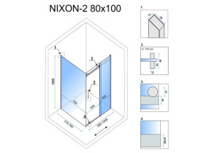 Душова Кабіна REA Nixon 80x100 L KPL-K5010-K5012 №7