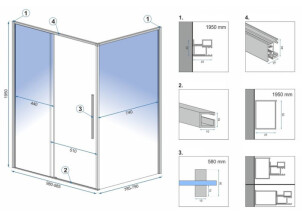 Душова Кабіна REA SOLAR Чорний Мат 80x100 REA-K6310 №4