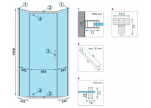 Душова Кабіна Rea Axin 80x80 + Душовий Піддон REA 80x80 KPL-K8778-8544 №4