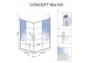 Душова Кабіна REA Concept Чорний 80x100 + Душовий Піддон Savoy Чорний KPL-K6389-K4087 №5