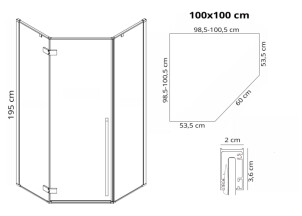 Душевая Кабина REA Diamond 100x100 Черный REA-K5623 №7