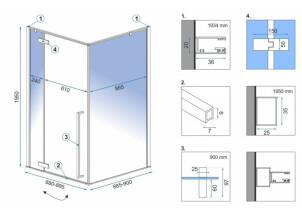 Душевая Кабина REA Fargo 90x90 Черный Мат REA-K6318 №5