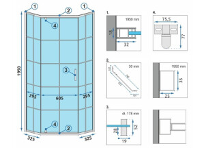 Душевая Кабина REA HEX 80x80 + Душевой Поддон 80x80 KPL-8969-8543 №4