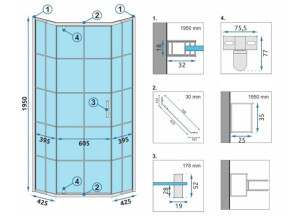 Душевая Кабина REA HEX 90x90 + Душевой Поддон 90x90 KPL-8979-8544 №4