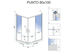 Душова Кабіна REA Punto 80x100 + Душовий Піддон Savoy KPL-1889-4087 №6