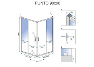 Душова Кабіна REA Punto Чорний 90x90 REA-K4801 №8