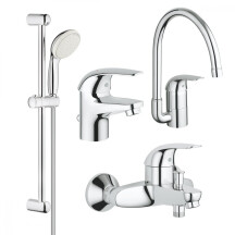 Комплект змішувачів для ванної кімнати і кухні Grohe Euroeco New UA123242K0