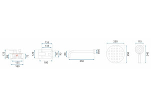 Душевой гарнитур скрытого монтажа Rea Verso Никель Мат + BOX REA-P4800 №7