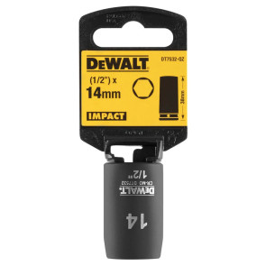 Головка торцева ударна "IMPACT" DeWALT, коротка, 1/2" х 14 мм, шестигранна №2