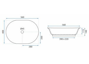 Умывальник REA Roma Мрамор REA-U5609 №6