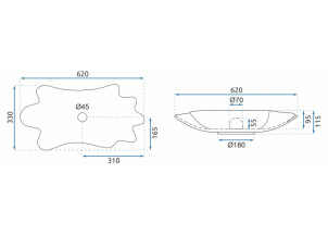 Умывальник REA Sea Infinity Белый Золото REA-U3400 №6