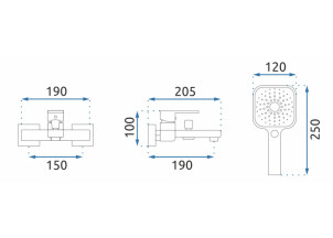 Смеситель для ванны REA Orix Черный REA-B5133 №5