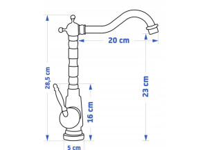 Змішувач для Умивальника Bona Old Золото Високий REA-B2150 №15