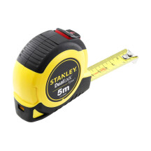 Рулетка вимірювальна STANLEY "TYLON™ Dual Lock", 5мх19 мм, з двома варіантами фіксації стрічки, в пластмасовому корпусі.