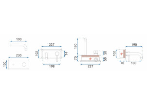 Смеситель для Умывальника REA Viva + Box Золото REA-B6251 №3