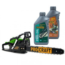 Бензопила PRO CRAFT GS-450 + Олива 2T 1л PRO + Олива для ланцюга Procraft 1л PRO