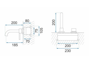 Змішувач Прихованого Монтажу Rea Lungo LONG Золото Мат + BOX REA-B4109 №11