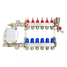 Комплект колектора з витратомірами ITAL UHW-B06, нержавіюча сталь, підкл. кутове