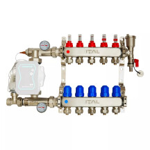 Комплект колектора з витратомірами ITAL UHW-A05, нержавіюча сталь, підкл. Пряме