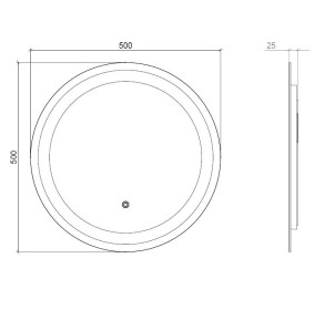 LED 3 Дзеркало 50 піскоструй ( Кругле ) №4