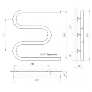 Рушникосушарка Laris Змійовик 30 PC3 500 x 500 1/2" №3