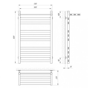 Рушникосушарка Laris Кватро П10 500 х 800 з полицею №4