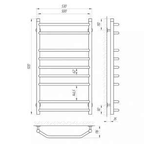 Полотенцесушитель Laris Виктория П9 500 x 900 №2