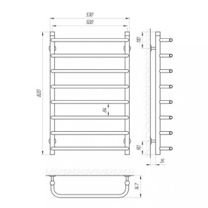 Полотенцесушитель Laris Стандарт П8 500 x 800 №4