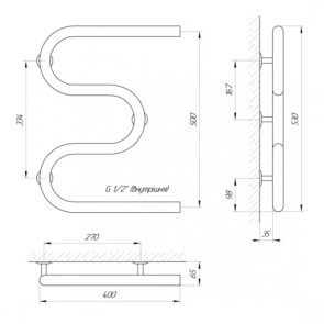 Рушникосушарка Laris Змійовик 30 PC3 400 x 500 1/2" №4